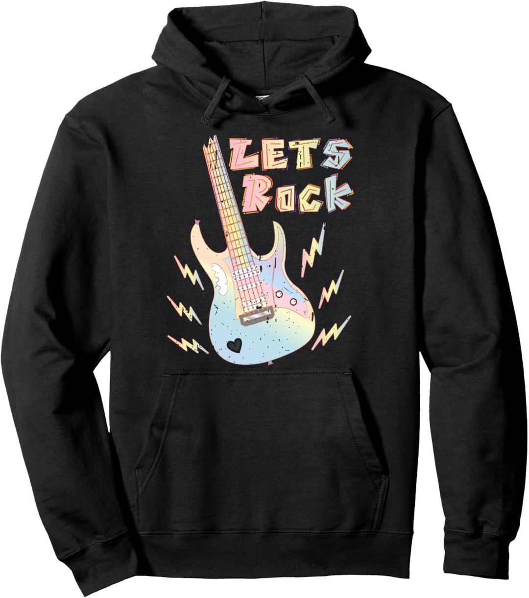 Let's Rock - Mädchen Gitarre - Musik Rock Band Pullover Hoodie