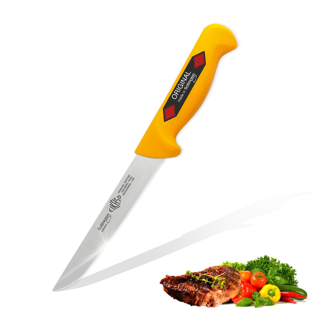 EIKASO Solingen Ausbeinmesser breite Klinge 21cm Klinge Steif Ausbeinmesser Fleischmesser Profi Soli