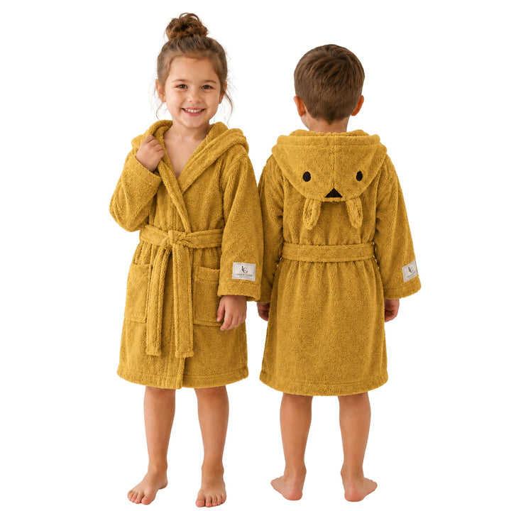 PandaHome Bademantel Kinder, Kinderbademantel für Jungen und Mädchen aus 100% Baumwolle, Morgenmante