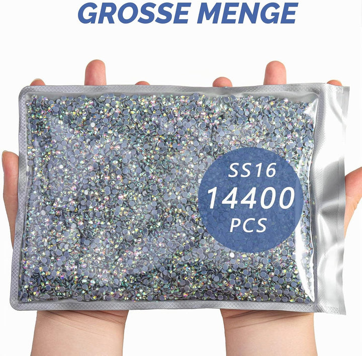 BEADSLAND Hotfix Strasssteine Bulk, 14400 Stück Kristall Hotfix Strasssteine zum Basteln Kleidung DI