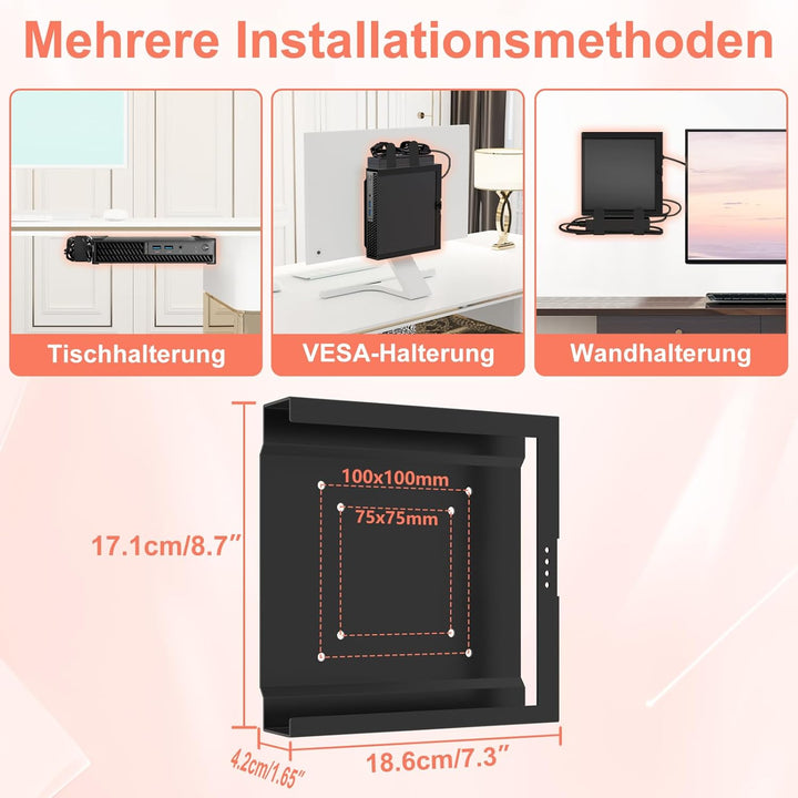 Halterung für HP Desktop Mini PC Halterung VESA/Wand/Unter Schreibtisch Halterung für HP EliteDesk 8