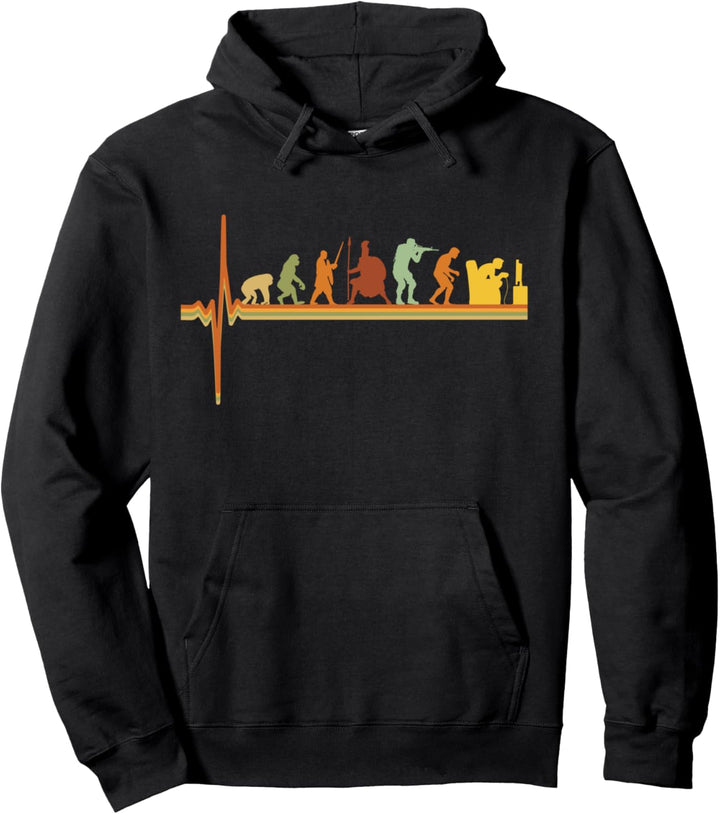 Gaming Evolution Gamers Herzschlag Retrogamer Retro Zocker Pullover Hoodie