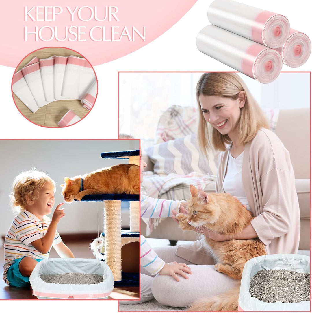 30Stück Katzentoilettenbeutel,Katzenstreutasche mit Zugbändern,Mülltüten,Selbstreinigende Katzentoil