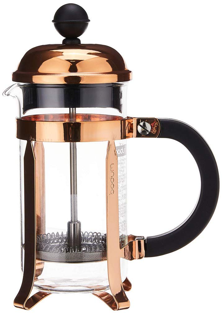 Bodum French Press Chambord - 350ml / 3 Tassen Kupfer Kaffeebereiter - Hitzebeständiges Glas & Edels