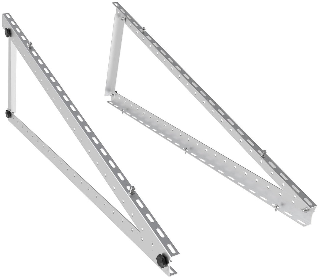 revolt Solar Wandhalterung: 2er-Set Verstellbare Aluminium-Solarpanel-Halterung, 48" / 118 cm (Balko