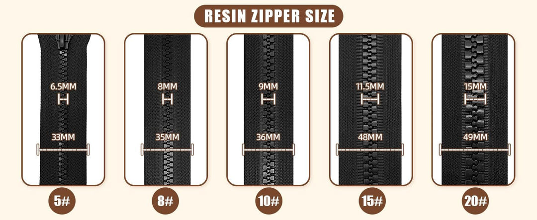 MebuZip 150cm #15 Grosse Reissverschluss Kunststoff 2 Wege teilbar 11mm grosse Reissverschluss für P