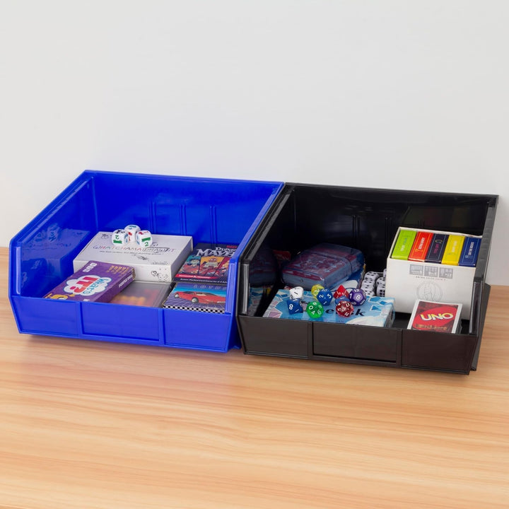 Akro-Mils 30235 AkroBins Kunststoff-Aufbewahrungsbehälter, stapelbar, 27,9 x 27,9 x 12,7 cm, blau, 6