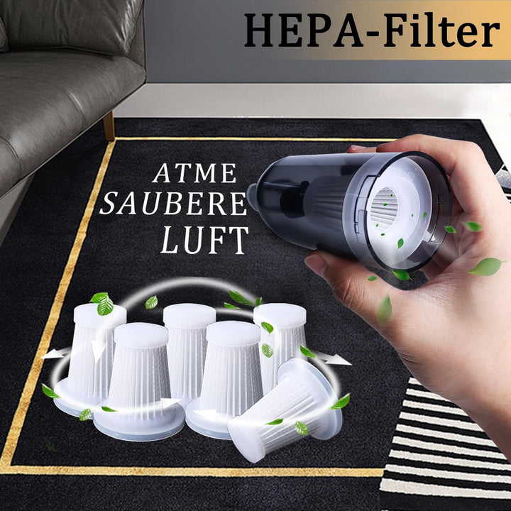 6 Stück Ersatzfilter für Handstaubsauger, Dieser HEPA-Filter Passt zu Den Meisten Staubbehälter mit