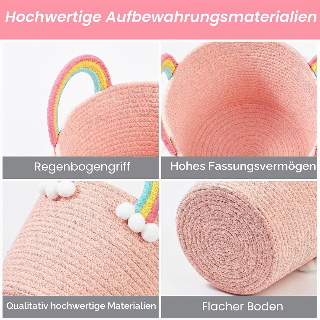 3 Pcs kleine Aufbewahrungskörbe, gewebte Körbe, Hamper Körbe für Geschenke leer, Spielzeugkorb, Seil