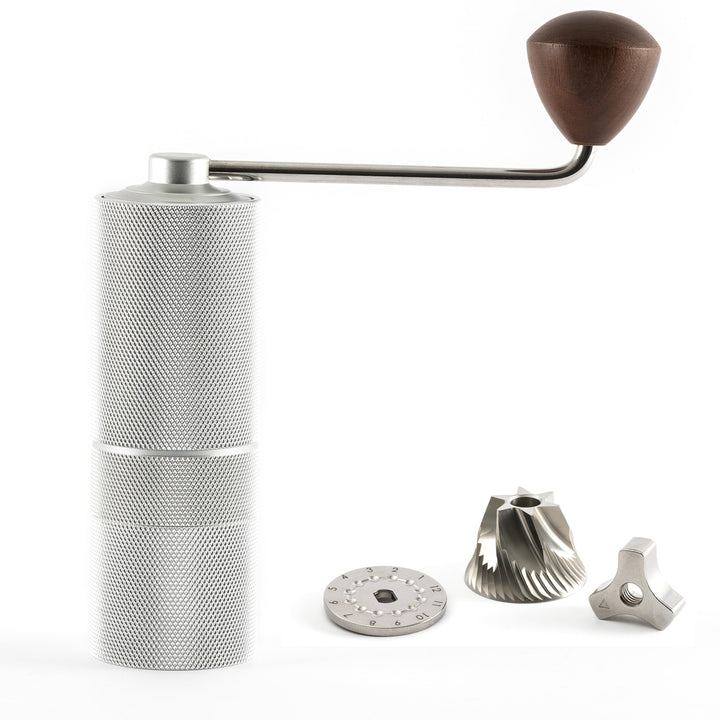 Kaffeemühle - Manuelle Kaffeemühle mit Präzisions-Edelstahlmahlwerk und Holzgriff - Kegelmahlwerk fü