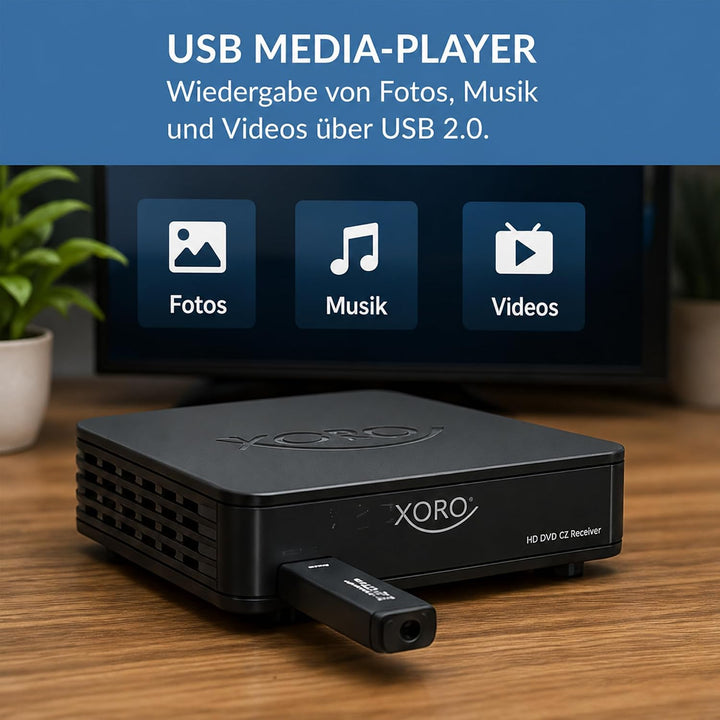 Xoro HRS 8655 HD‐Receiver für digitales Satellitenfernsehen (DVB‐S2), Schwarz