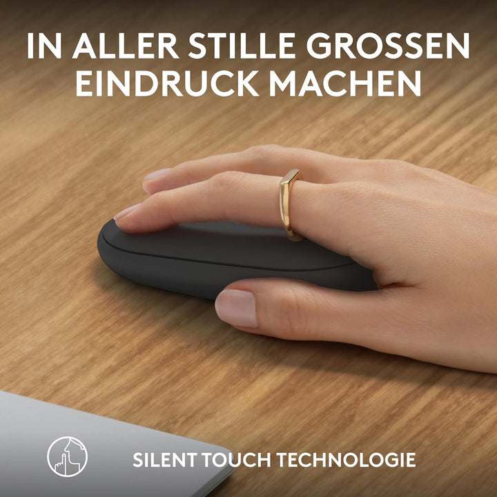 Logitech Pebble Mouse 2 M350s schlanke kabellose Bluetooth-Maus, mobil, leicht, anpassbare Taste, le