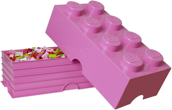 LEGO Aufbewahrungsstein, 8 Noppen, Stapelbare Aufbewahrungsbox, 12 l, rosa Pink, Pink