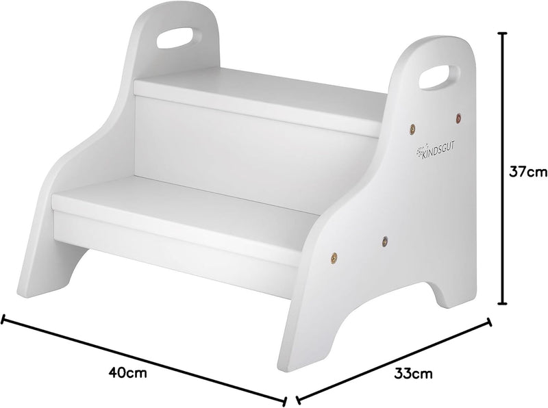 Kindsgut Holztritt, Tritt-Hocker mit 2 Stufen ideal für Kinder, dezente Farben und hochwertige Quali