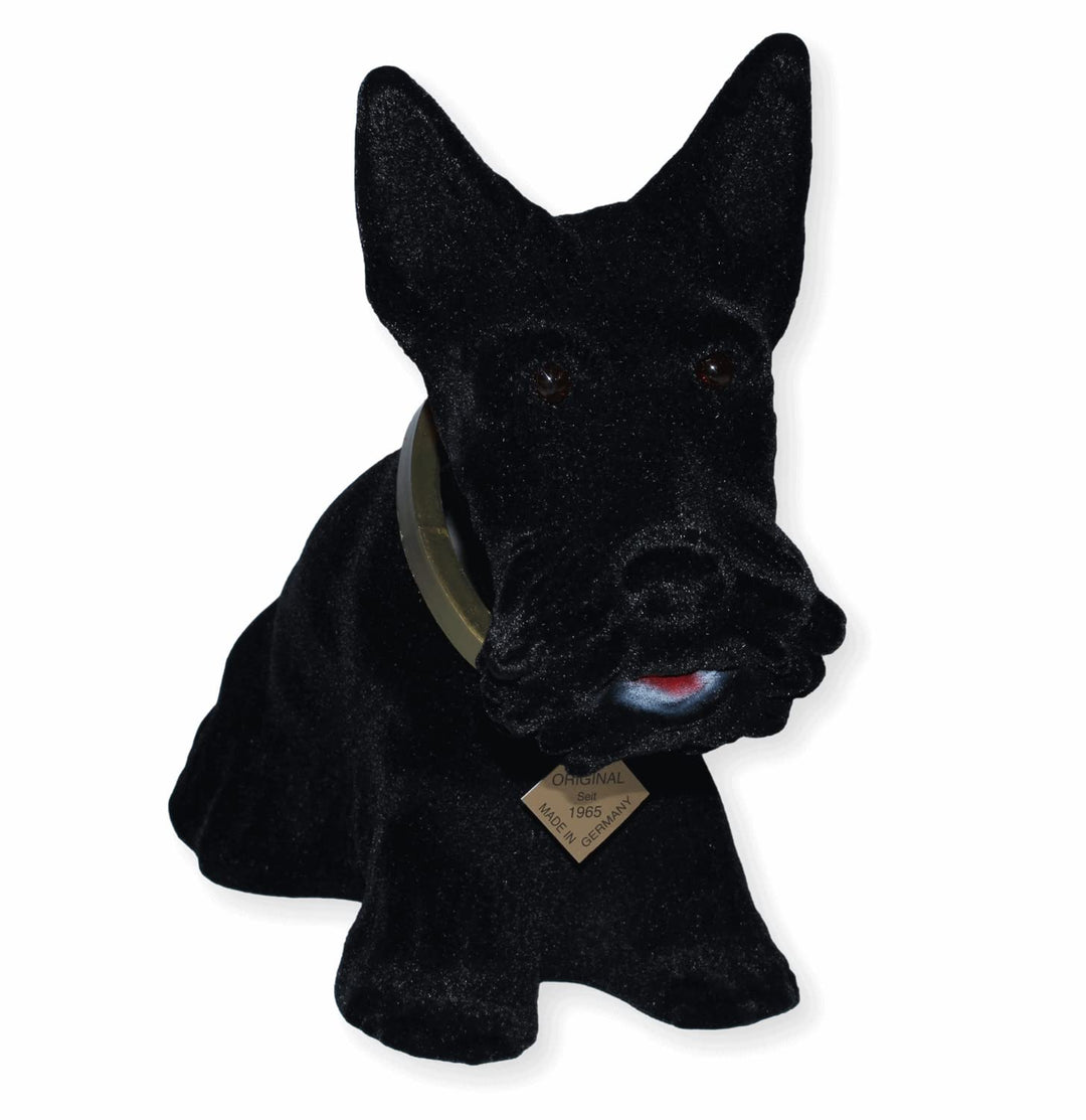 RAKSO Wackel Figur Hund Scottish Terrier Wackelfigur H 22 cm schwarz gross Dekofigur mit Wackelkopf