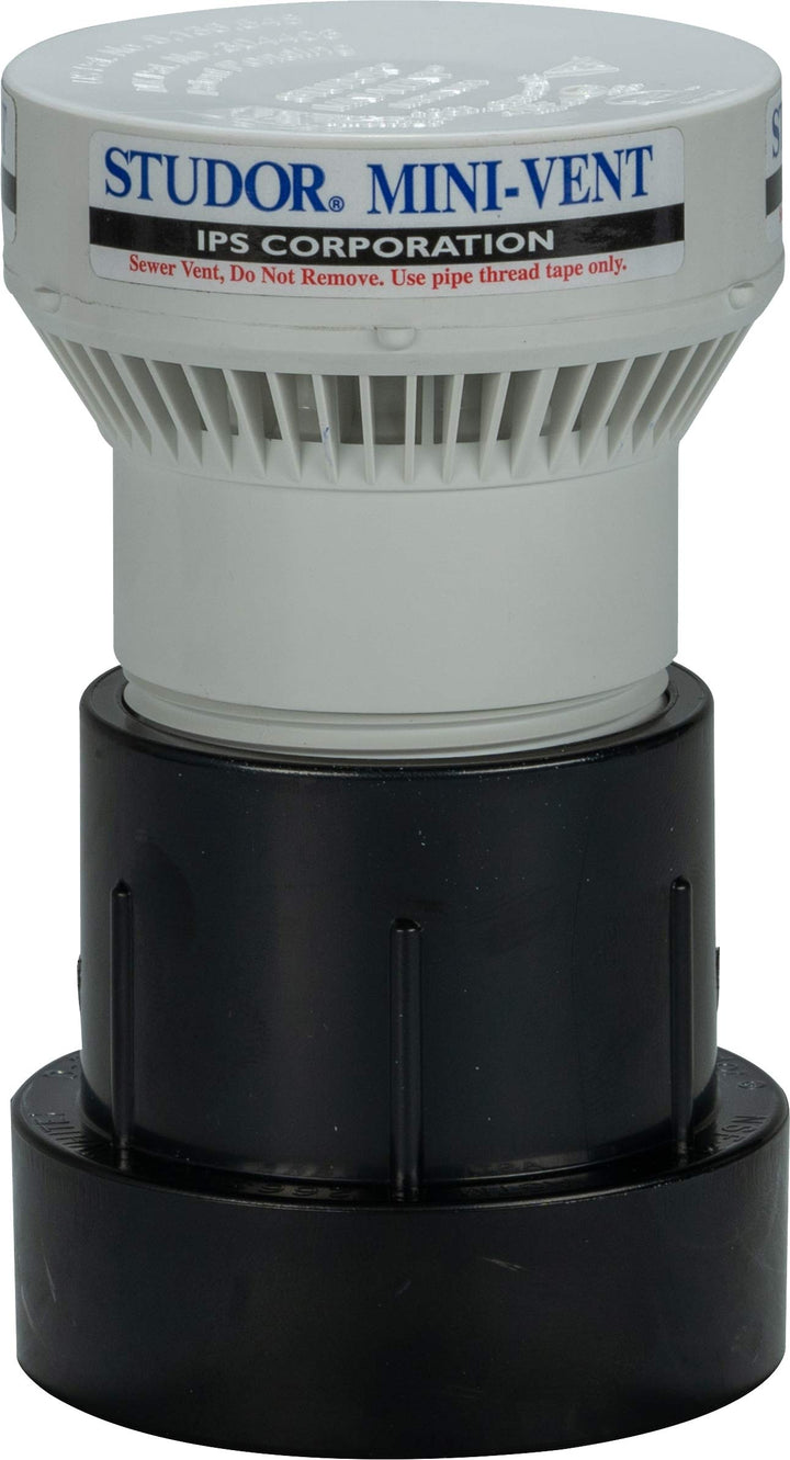 Studor 20340 Mini-Entlüfter mit ABS-Adapter, 1 1/2 Zoll oder 2 Zoll Anschluss