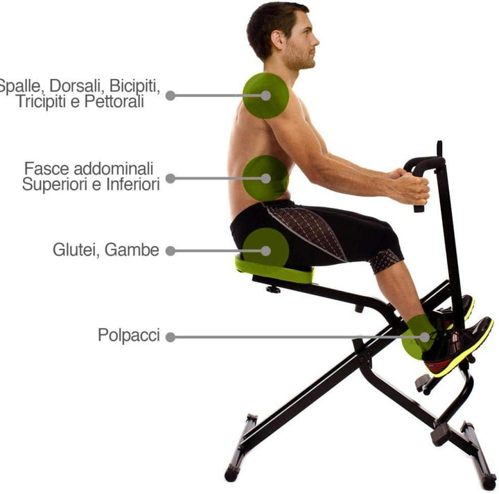 BAKAJI Total Body Training Fitness Cardio, Bauchmuskeltraining, Crunch, Beine, mit gepolstertem Sitz