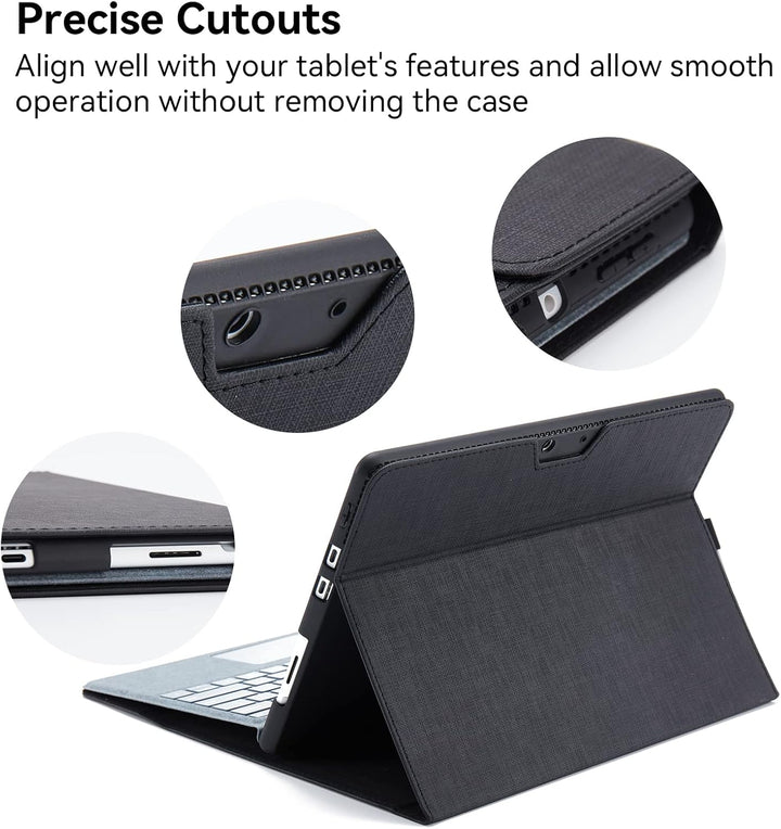 Omnpak Hülle für Surface Pro 8 Tablet, Business-Hülle mit Stifthalter, Einstellbarer Multi-Betrachtu