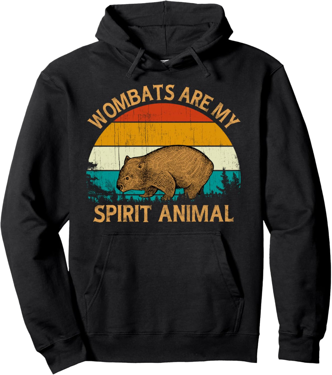 Vintage Retro Style Wild Animal Wombat Are my Spirit Animal Pullover Hoodie