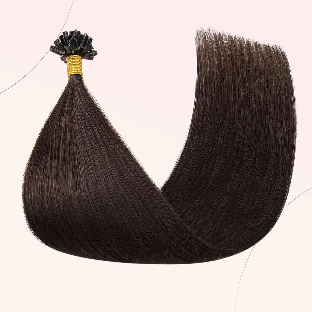 Elailite U-Tip Echthaar Bonding Extensions Haarverlängerung Keratin Haarverlängerung Haar Glatt 14&
