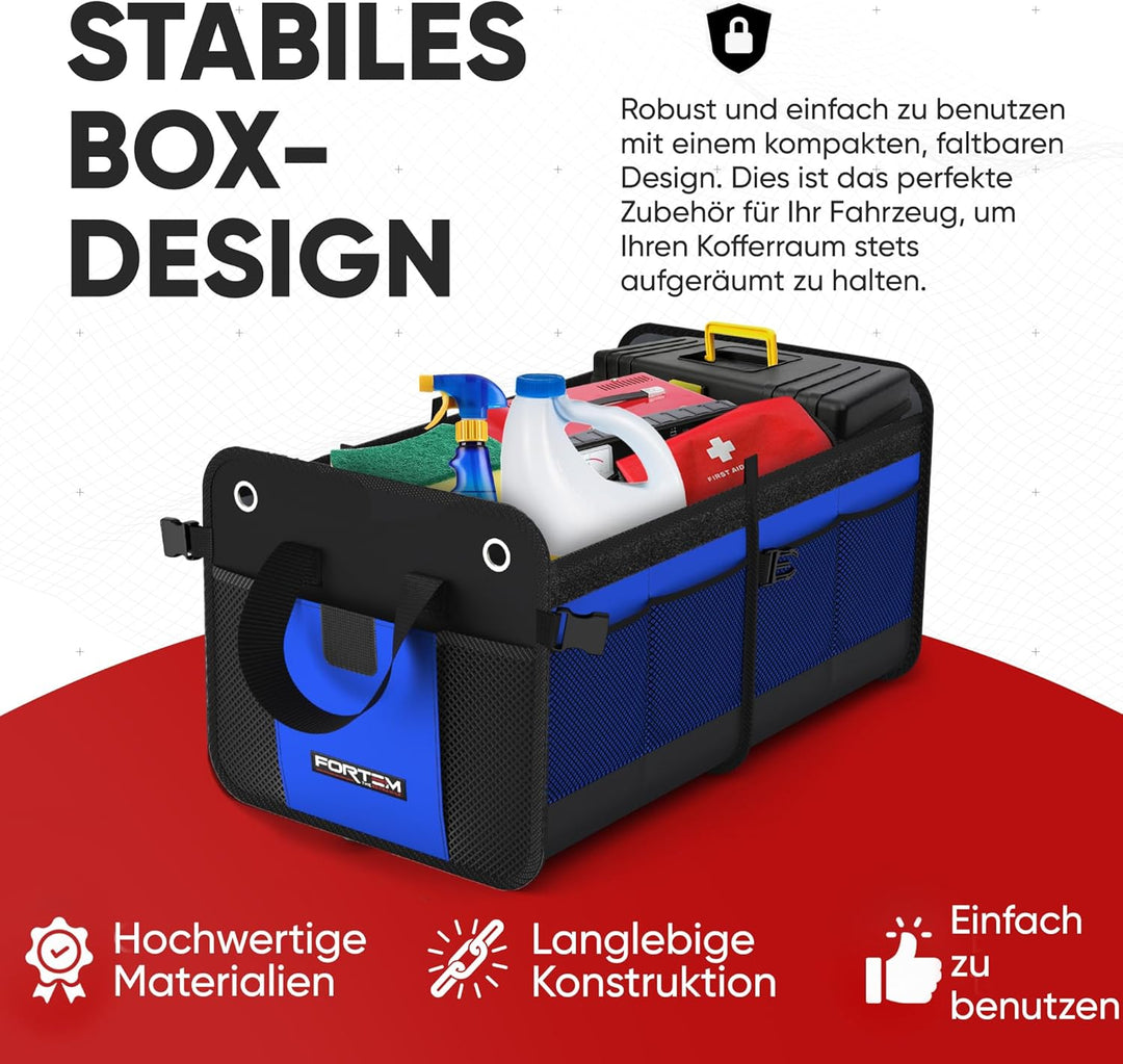 FORTEM Kofferraum Organizer, Kofferraumtasche, Zusammenklappbarer Auto Organizer Kofferraum mit Fäch