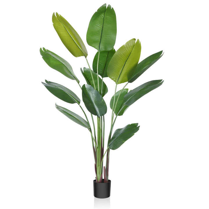 CROSOFMI Künstliche Paradiesvogel Pflanze 180cm künstliche Tropische Palme mit 13 Blättern perfekte