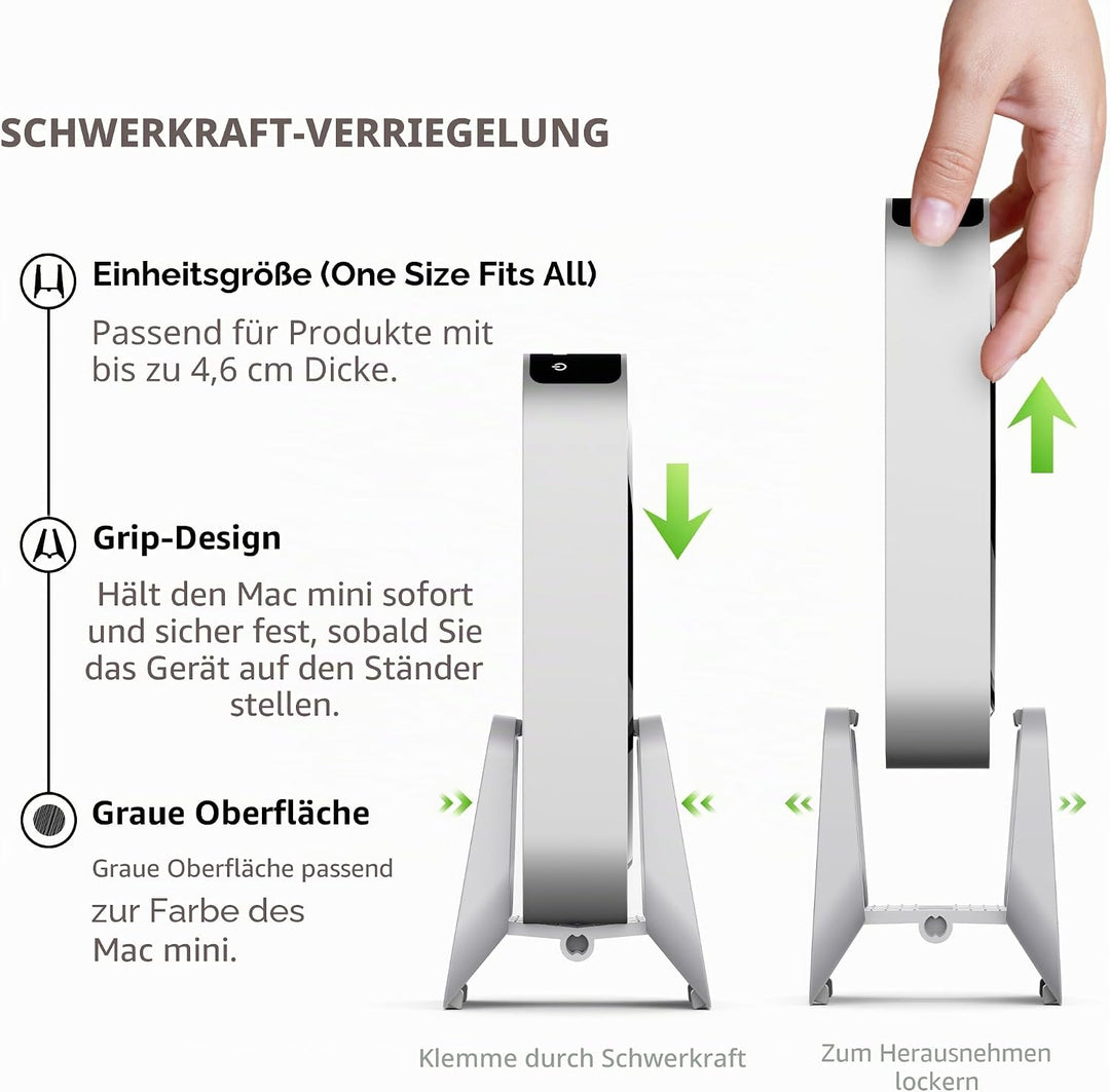 AFOOYO Mac mini Ständer - ABS Vertikale Halterung Desktop Ständer, Universal Fit für Mac mini 2010-2