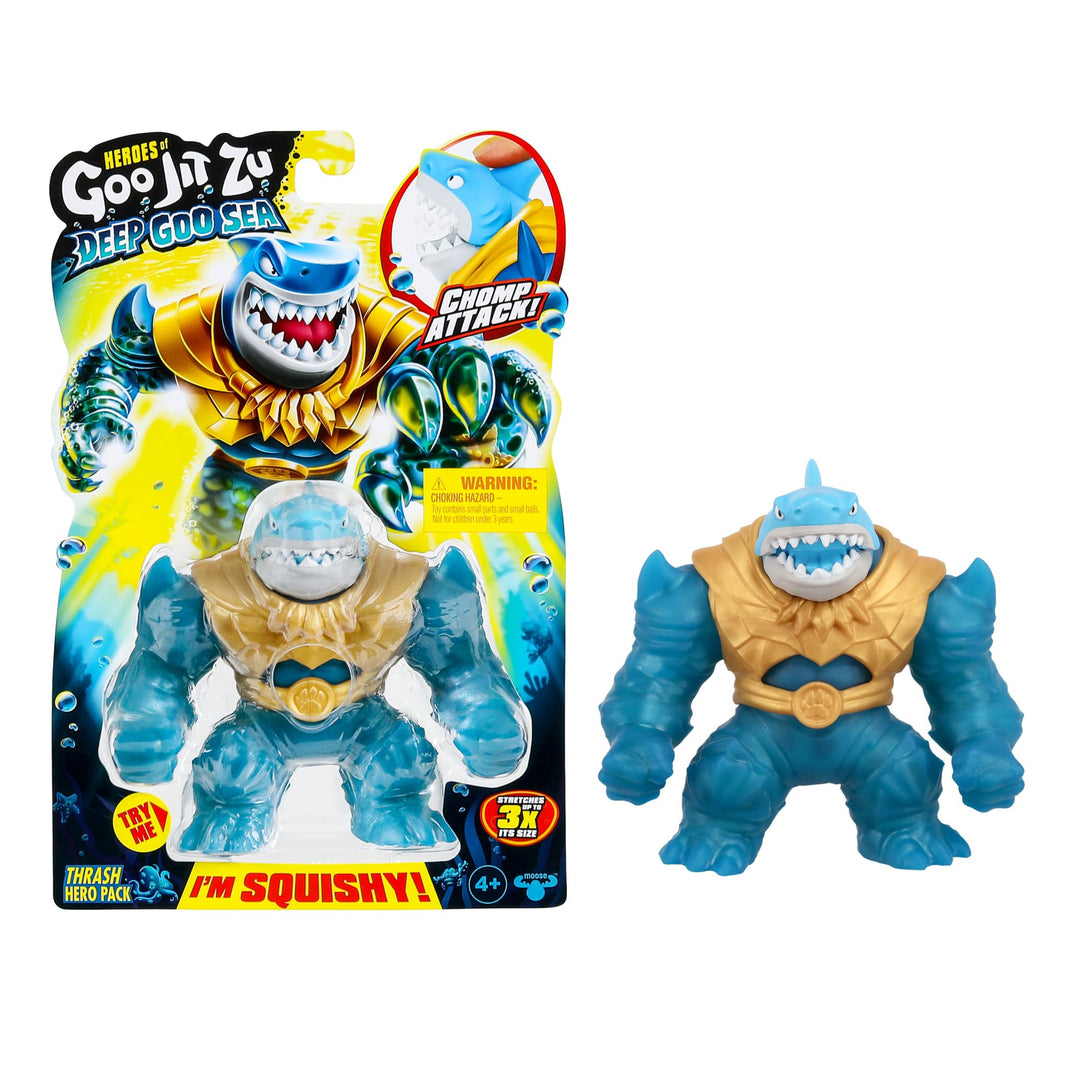 Heroes of Goo Jit Zu Deep GOO Sea Helden-Packung mit Thrash. Super Stretchy und Dehnbare Actionfigur