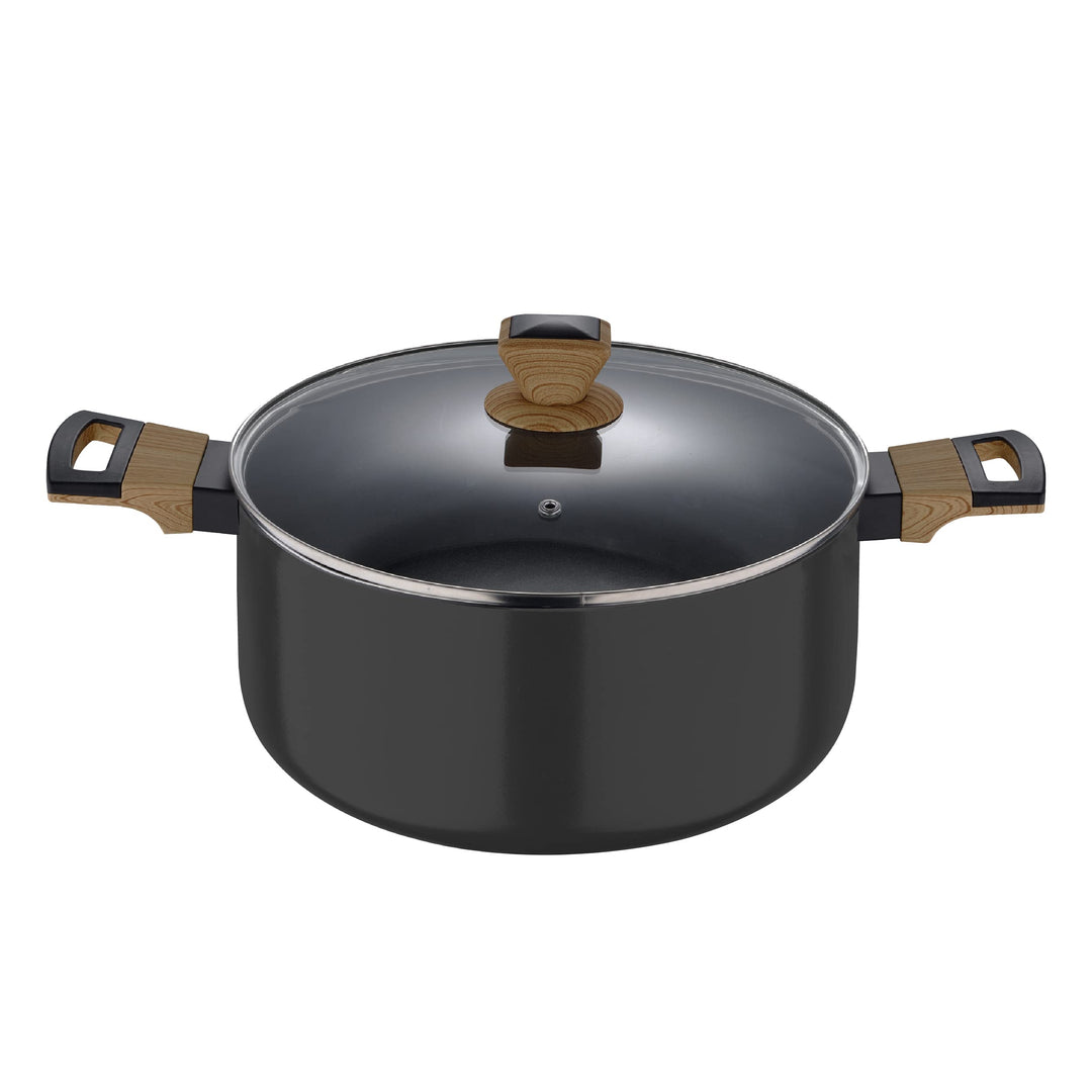 BERGNER Earth Black - 24 cm Küchentuch - Hergestellt in gepresstem Aluminium mit ergonomischen Holzg
