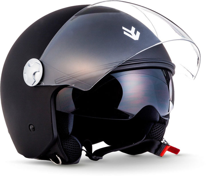 ARMOR HELMETS® AV-63 „Fun Matt Black“ · Jet-Helm · Motorrad-Helm Roller-Helm Scooter-Helm Moped Mofa