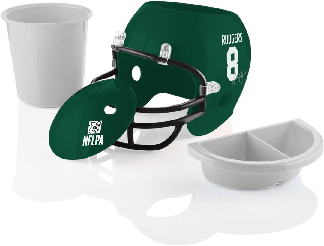 New York Jets NFLPA American Football Snack Helm Helmet ** Aaron Rodgers **