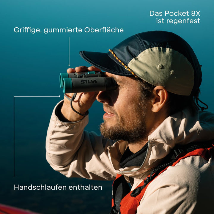 Silva kleines Fernglas Erwachsene & für Kinder - Pocket 8X - 8x21 Wasserfest - BK7 - Faltbares Ferng