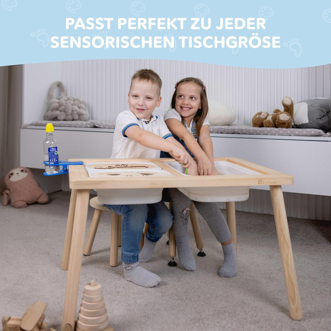 Cateam Tritthocker aus Holz für Kinder und Kleinkinder – 2er-Set – Weiss – Kinderhocker mit ausziehb