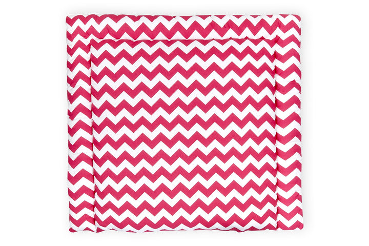 KraftKids Wickelauflage in Chevron magenta, Wickelunterlage 85x75 cm (BxT), Wickelkissen