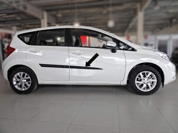 Spangenberg Seitenschutzleisten schwarz passend für Nissan Note II Typ E12 Kombi ab Baujahr 06.2013-