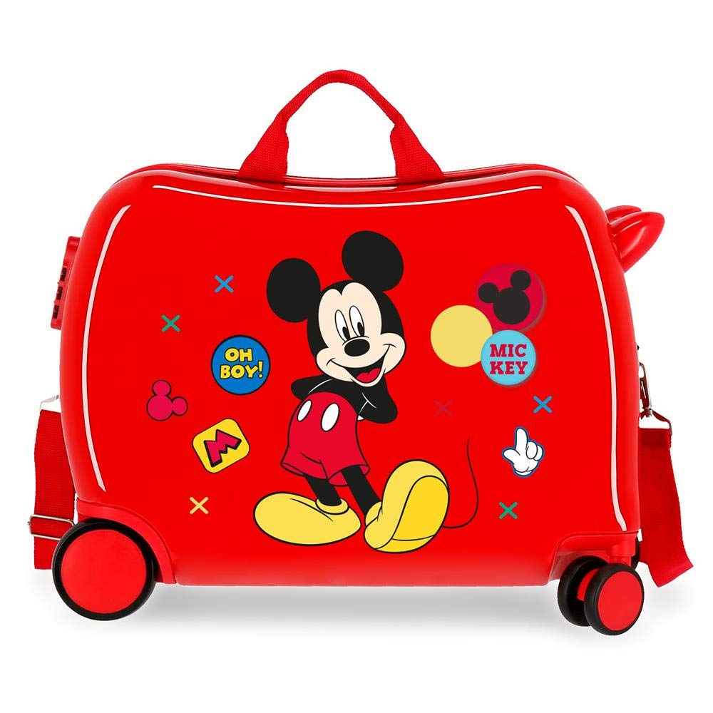 Disney Mickey Enjoy the Day Kinder-Koffer Rot 50x38x20 cms Hartschalen ABS Kombinationsschloss 34L 2