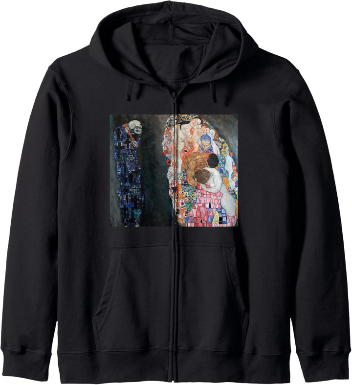 Gustav Klimts Tod und Leben Berühmtes Gemälde Kapuzenjacke