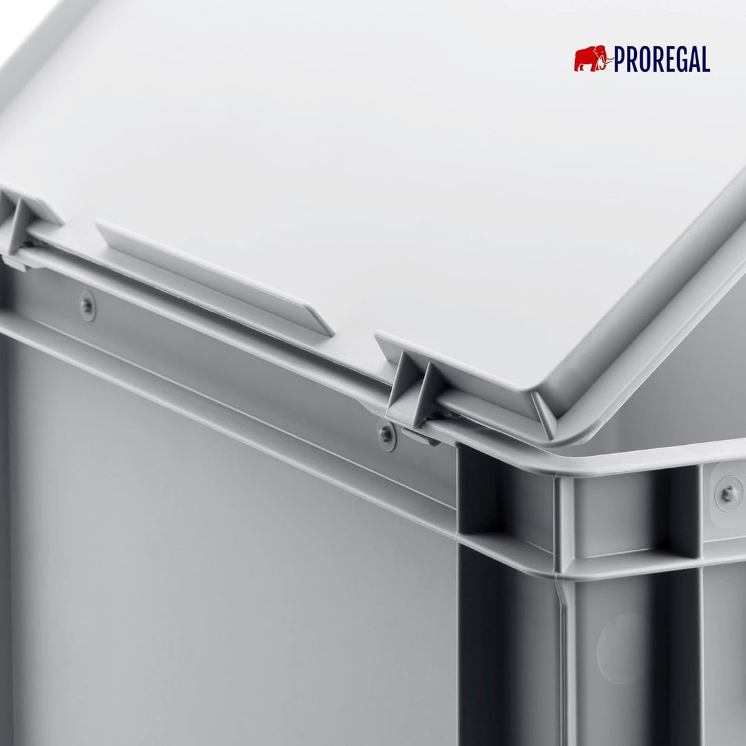 PROREGAL SuperSparSet 10x Scharnierdeckel für Eurobehälter | BxT 40x60cm | Eurobox, Transportbox, Tr