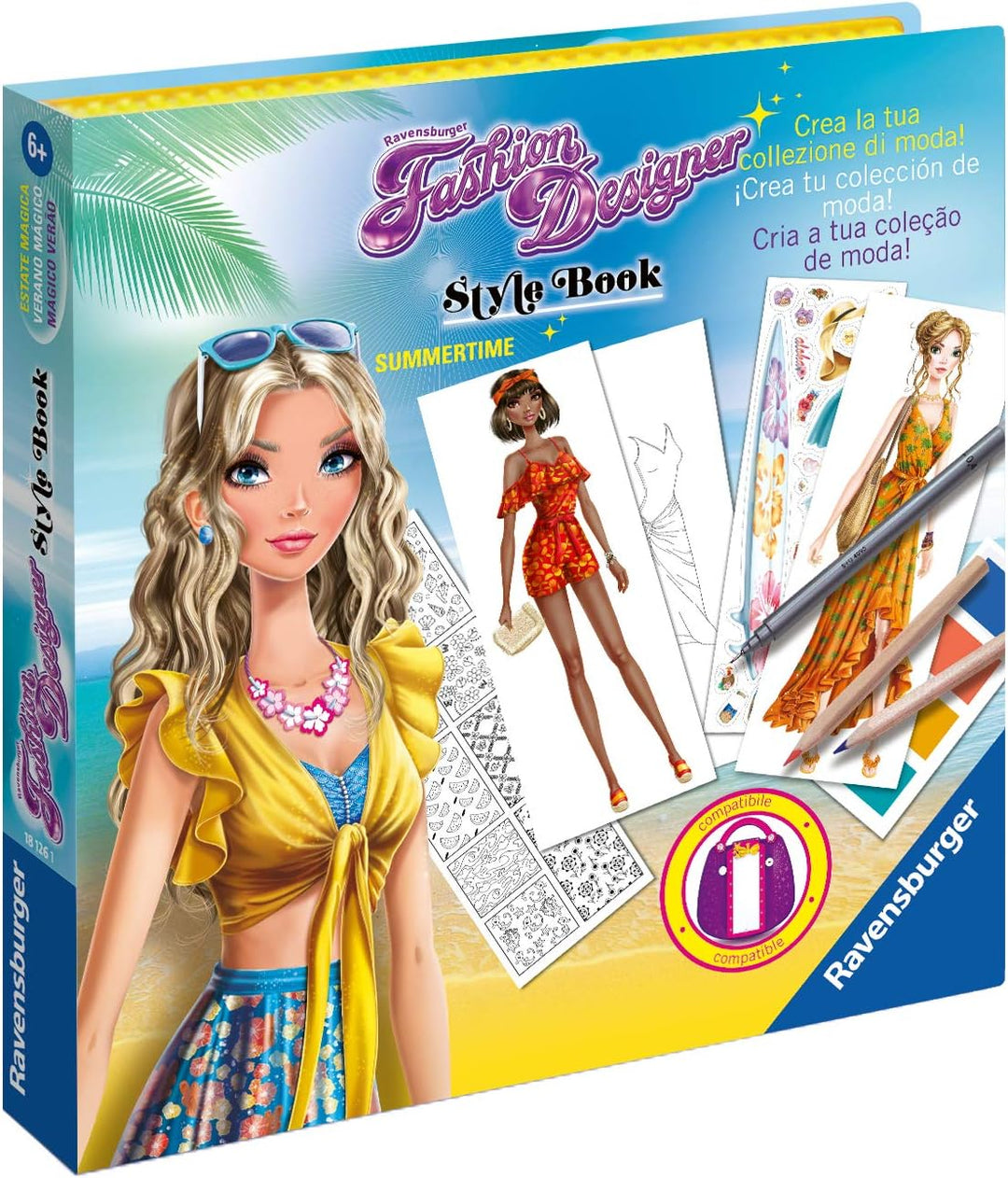 Ravensburger 18126 1 Fashion Designer Style Book Magie Sommer Kreatives Spiel, Mehrfarbig