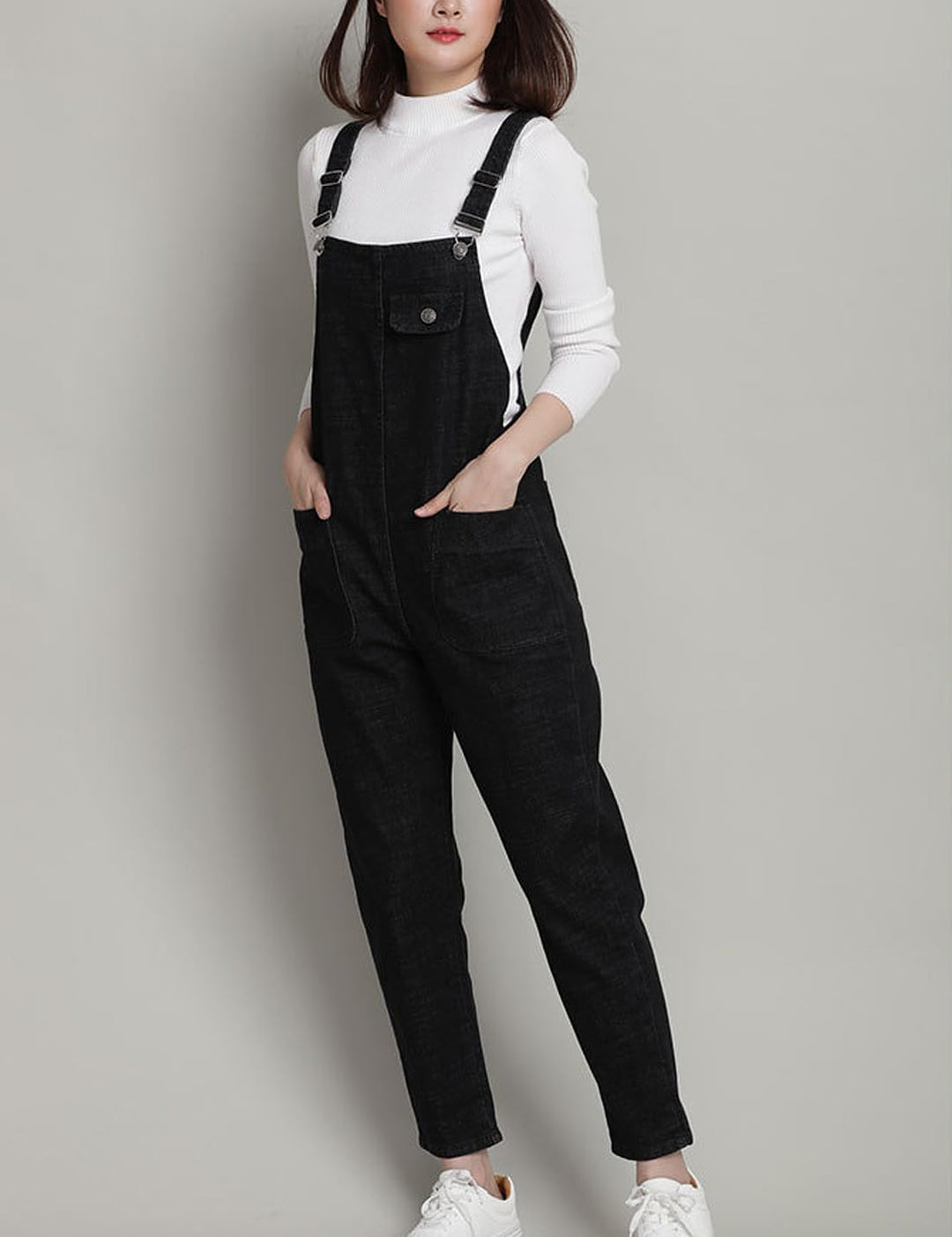 Vanchenl Damen Casual Loose Denim Latzhose Bib Verstellbare Jean Overalls Romper Jumpsuit Harem Hose