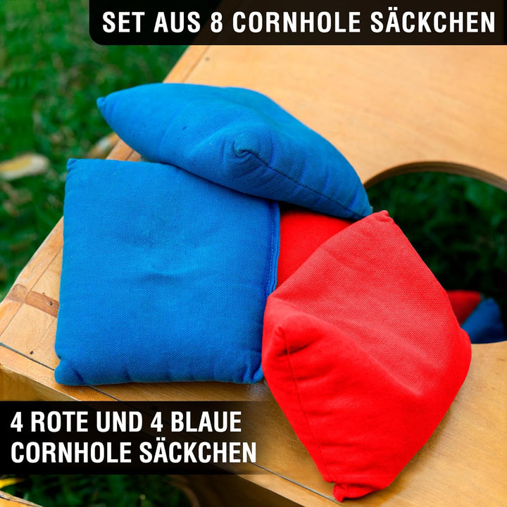 Original Cornhole Bean Bag Set (8er) - 4 rote und 4 Blaue Cornhole