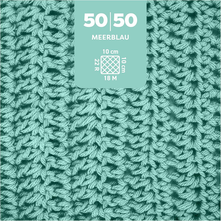 myboshi 50/50 Wolle, Baumwoll-Merino-Mix, hochwertiges Häkelgarn, Strickgarn, inkl. Label, 50% Baumw