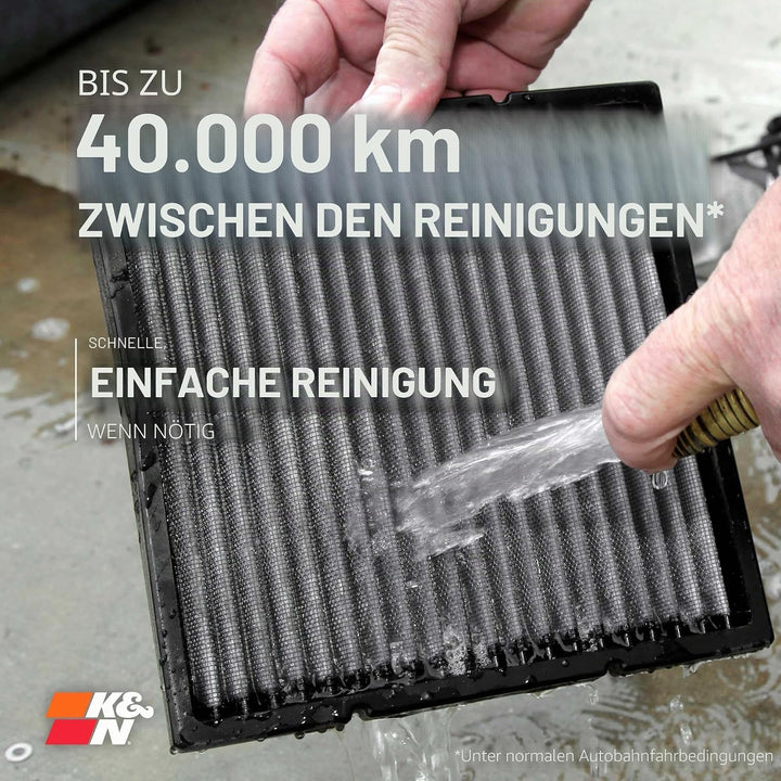K&amp;N Innenraumluftfilter: Premium, waschbar, sauberer Luftstrom zu Ihrem Innenraumfilter Ersatz: Desi