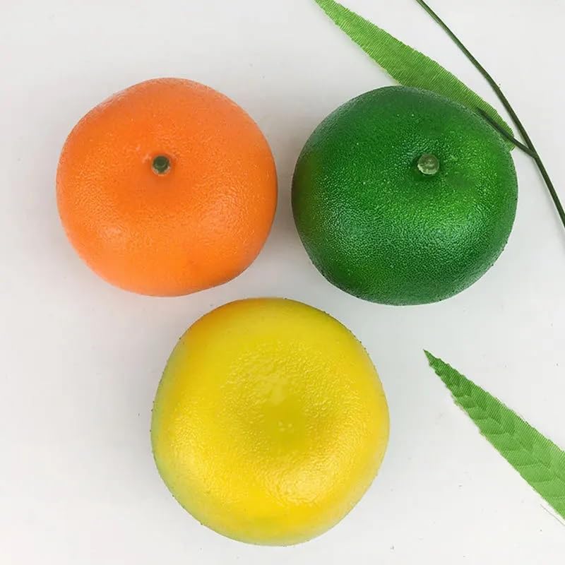GMMH Künstliche Deko Mandarine (6 Stück) - Lebensechtes Plastikobst, Plastikfrucht, Kunstobst, Fruch