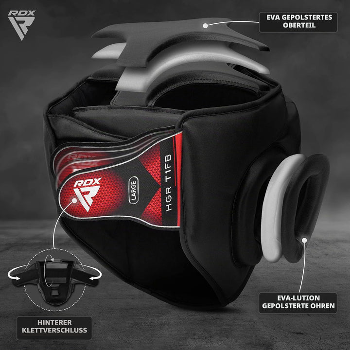 RDX Kopfschutz Boxen Gitter, Maya Hide Leder, MMA Kickboxen Kampfsport Thaiboxen Gesichtsschutz, Box