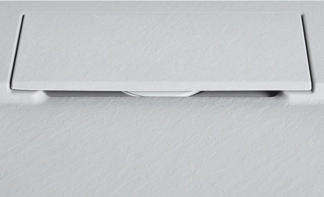 SMC Duschwanne mit Ablaufrinne 90x90 cm Steinoptik grau 3 cm hoch Azzuro