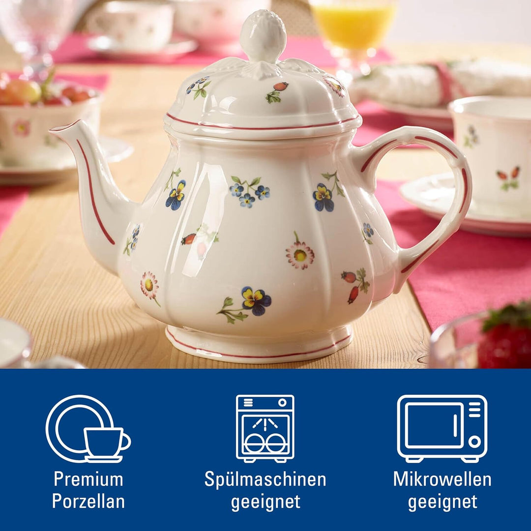 Villeroy und Boch Petite Fleur Teekanne, 1 L, Premium Porzellan, Bunt 1 Liter Petite Fleur, 1 Liter