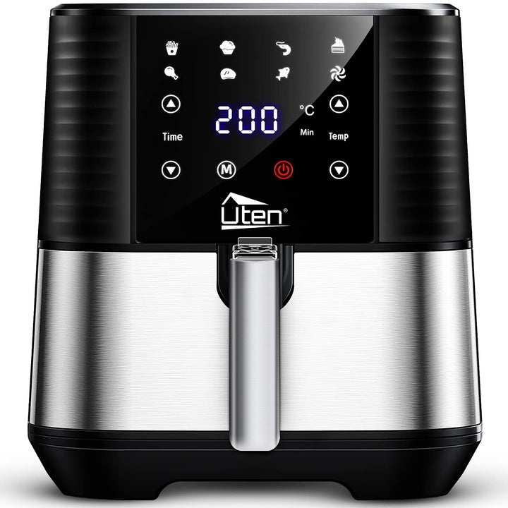 Heissluftfritteuse, Uten 5,5L Airfryer XXL Heissluftfriteuse mit digitalem LED-Touchscreen, 7 Progra