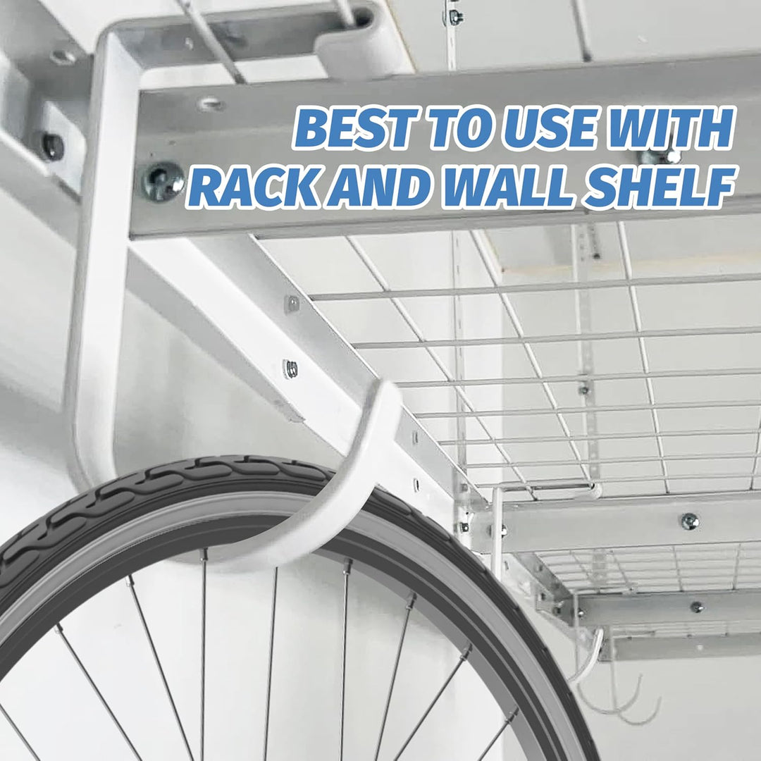 4 Stück Heavy Duty Add-On Flat Hook Zubehör für Garagendecken- und Wandaufbewahrung, legierter St