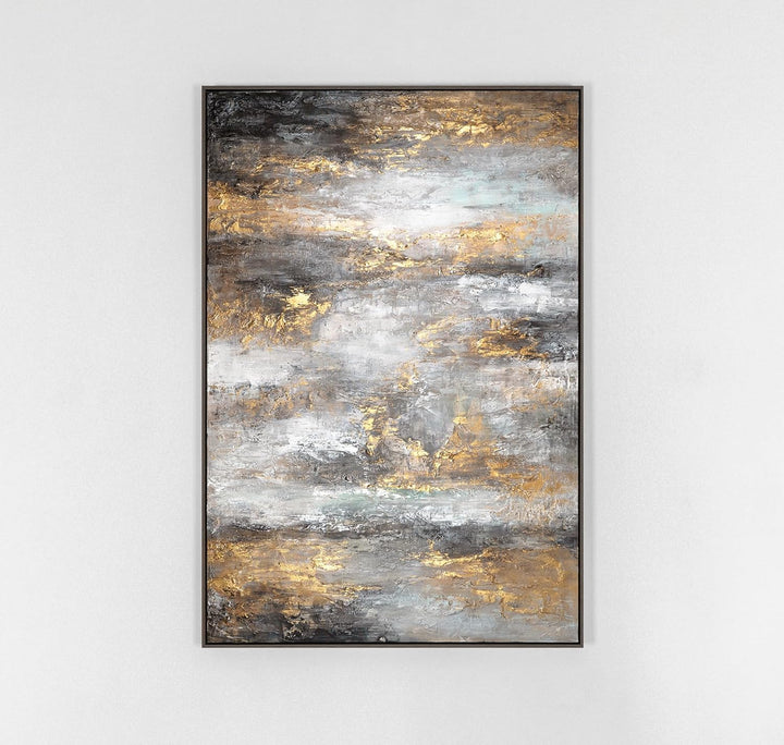 YS-Art XXL Abstrakt Acryl Gemälde auf Leinwand mit Rahmen Milchstrasse III handgemalte Wandbilder Wo